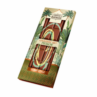 Tavoletta Dubai Style - Cioccolato Latte Pistacchio - 100g