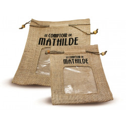 Jute besace avec fenêtre grand modèle