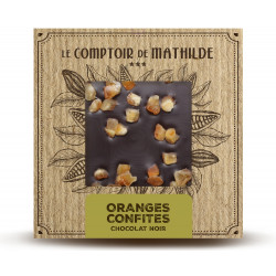 Tablette Oranges confites - Chocolat noir