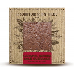 Tablette Caramel beurre salé & Fleur de sel de Guérande - Chocolat lait