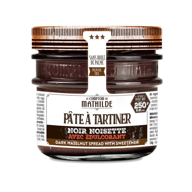 Pâte à Tartiner Chocolat Noir Noisette sans sucre ajouté