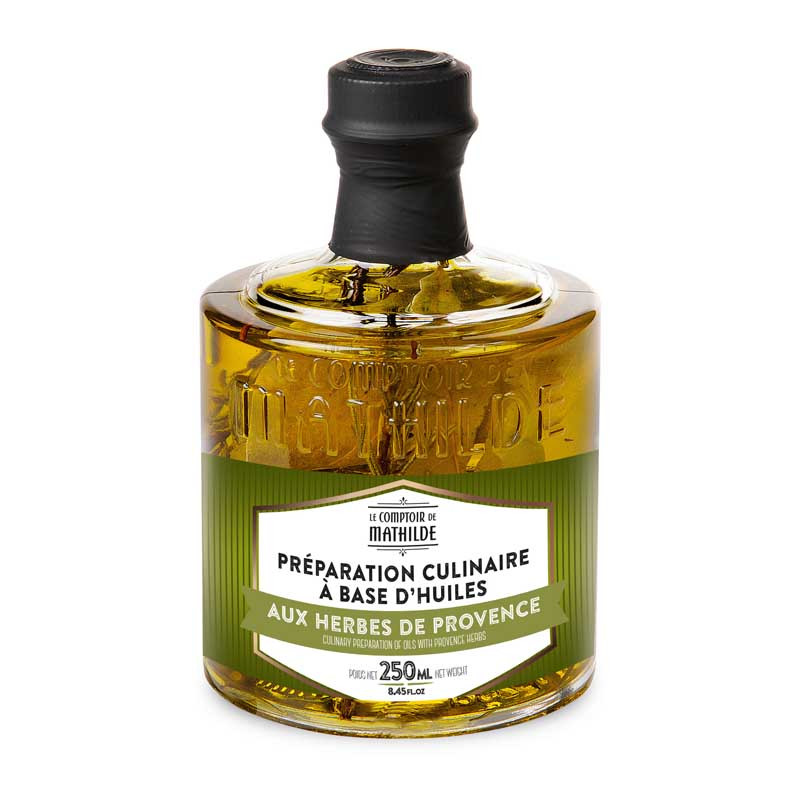 Kochvorbereitung mit Kräuter der Provence Olivenöl