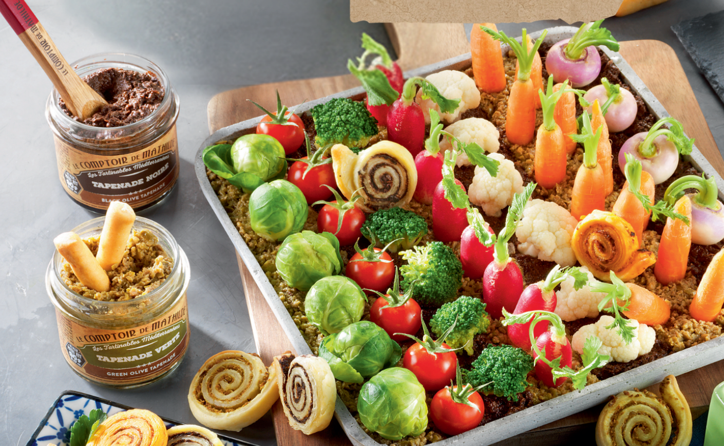 Farandole der Aufstriche und Schnecken Blätterteig